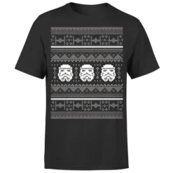 Star Wars Christmas Stormtrooper Knit Black T-Shirt