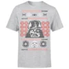 Star Wars Christmas Darth Vader Face Sabre Knit Grey T-Shirt