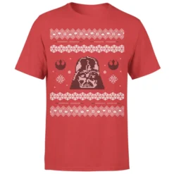 Star Wars Christmas Darth Vader Knit Red T-Shirt
