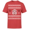 Star Wars Christmas Stormtrooper Face Knit Red T-Shirt