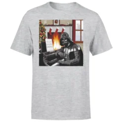 Star Wars Christmas Darth Vader Piano Player Grey T-Shirt