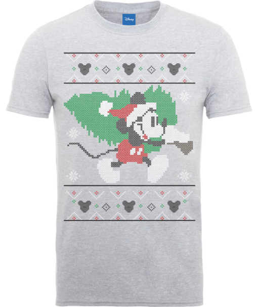 Disney Mickey Mouse Mickey Christmas Tree Men's Grey T-Shirt -STAR WARS Store 11630938 2214534103029698