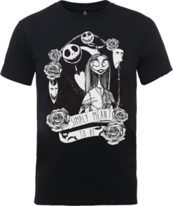 Disney The Nightmare Before Christmas Jack Skellington And Sally Black T-Shirt