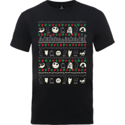 Disney The Nightmare Before Christmas Jack Sally Zero Faces Black T-Shirt