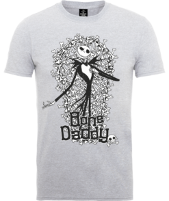 Disney The Nightmare Before Christmas Jack Skellington Bone Daddy Grey T-Shirt