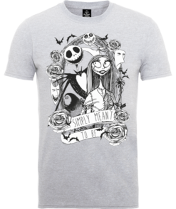 Disney The Nightmare Before Christmas Jack Skellington And Sally Grey T-Shirt