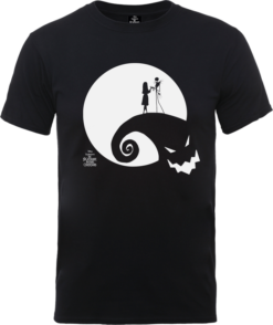 Disney The Nightmare Before Christmas Jack And Sally Moon Black T-Shirt