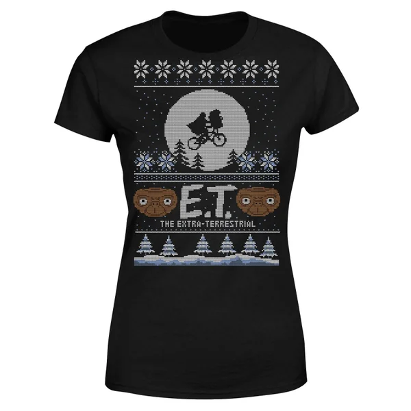 E.T. The Extra-Terrestrial Christmas Women's T-Shirt - Black 1 E.T. The Extra-Terrestrial Christmas Women's T-Shirt - Black