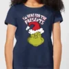 Dr. Seuss The Grinch Im Here For The Presents Women's Christmas T-Shirt - Navy