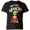 Dr. Seuss The Grinch Dont Be A Grinch Kids Christmas T-Shirt - Black