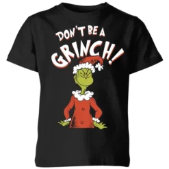 Dr. Seuss The Grinch Dont Be A Grinch Kids Christmas T-Shirt - Black