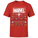 Marvel Avengers Pixel Art Men's Christmas T-Shirt - Red 5 Marvel Avengers Pixel Art Men's Christmas T-Shirt - Red - Image 5