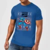 Marvel Avengers Captain America Men's Christmas T-Shirt - Royal Blue