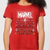 Marvel Avengers Pixel Art Women's Christmas T-Shirt - Red