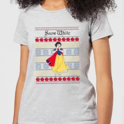 Disney Classic Snow White Women's Christmas T-Shirt - Grey