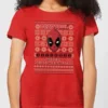 Marvel Deadpool Women's Christmas T-Shirt - Red