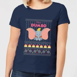 Disney Classic Dumbo Women's Christmas T-Shirt - Navy