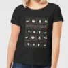 Disney Nightmare Before Christmas Jack Sally Zero Faces Women's T-Shirt - Black