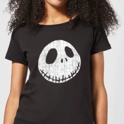 Disney Nightmare Before Christmas Jack Skellington Crinkle Women's T-Shirt - Black
