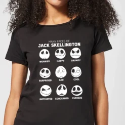 Disney Nightmare Before Christmas Jack Pumpkin Faces Collection Women's T-Shirt - Black