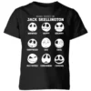 Disney The Nightmare Before Christmas Jack Pumpkin Faces Collection Kids' T-Shirt - Black