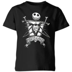 Disney The Nightmare Before Christmas Jack Skellington Misfit Love Kids' T-Shirt - Black