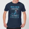 Rick And Morty Mr Meeseeks Pain Men's Christmas T-Shirt - Navy
