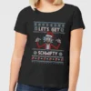 Rick And Morty Lets Get Schwifty Women's Christmas T-Shirt - Black