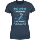 Rick And Morty Mr Meeseeks Pain Women's Christmas T-Shirt - Navy 5 Rick And Morty Mr Meeseeks Pain Women's Christmas T-Shirt - Navy - Image 5
