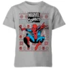 Marvel Avengers Classic Spider-Man Kids Christmas T-Shirt - Grey