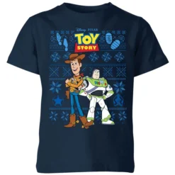 Pixar Disney Toy Story Kids Christmas T-Shirt - Navy