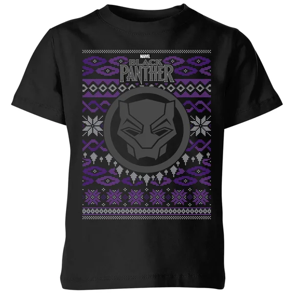 Marvel Avengers Black Panther Kids Christmas T-Shirt - Black 1 Marvel Avengers Black Panther Kids Christmas T-Shirt - Black