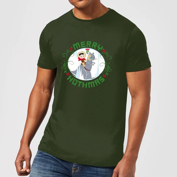 Star Wars Merry Hothmas Men's Christmas T-Shirt - Forest Green 1 Star Wars Merry Hothmas Men's Christmas T-Shirt - Forest Green