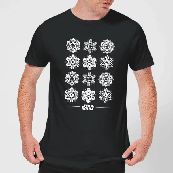 Star Wars Snowflake Men's Christmas T-Shirt - Black 1 Star Wars Snowflake Men's Christmas T-Shirt - Black