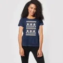Star Wars BB-8 Pattern Women's Christmas T-Shirt - Navy 3 Star Wars BB-8 Pattern Women's Christmas T-Shirt - Navy - Image 3