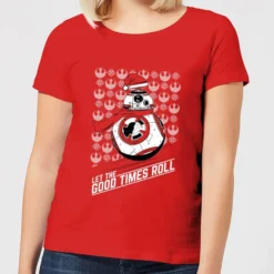 Star Wars Let The Good Times Roll Women's Christmas T-Shirt - Red