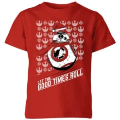 Star Wars Let The Good Times Roll Kids Christmas T-Shirt - Red
