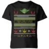 Star Wars May The Force Be With You Pattern Kids Christmas T-Shirt - Black