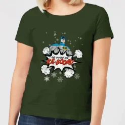 DC Comics Batman Be Good Women's Christmas T-Shirt In Forest Green