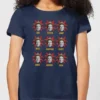 Elf Faces Women's Christmas T-Shirt - Navy