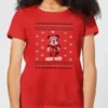 Disney Mickey Scarf Women's Christmas T-Shirt - Red