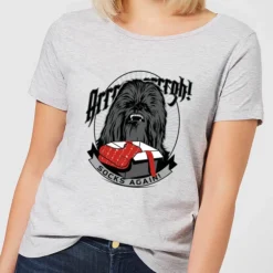 Star Wars Chewbacca Arrrrgh Socks Again Women's Christmas T-Shirt - Grey