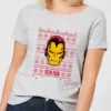 Marvel Iron Man Face Women's Christmas T-Shirt - Grey