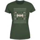 DC Comics Batman Knit Pattern Women's Christmas T-Shirt In Forest Green 5 DC Comics Batman Knit Pattern Women's Christmas T-Shirt In Forest Green - Image 5