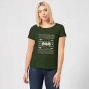 DC Comics Batman Knit Pattern Women's Christmas T-Shirt In Forest Green 3 DC Comics Batman Knit Pattern Women's Christmas T-Shirt In Forest Green - Image 3