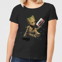 Marvel Guardians Of The Galaxy Groot Tape Women's Christmas T-Shirt - Black