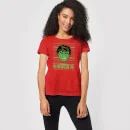 Marvel Hulk Face Women's Christmas T-Shirt - Red 3 Marvel Hulk Face Women's Christmas T-Shirt - Red - Image 3