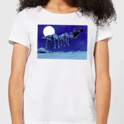 Star Wars AT-AT Darth Vader Sleigh Women's Christmas T-Shirt - White