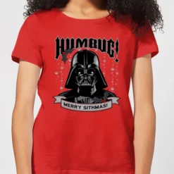 Star Wars Darth Vader Humbug Women's Christmas T-Shirt - Red