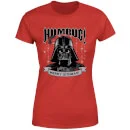 Star Wars Darth Vader Humbug Women's Christmas T-Shirt - Red 5 Star Wars Darth Vader Humbug Women's Christmas T-Shirt - Red - Image 5
